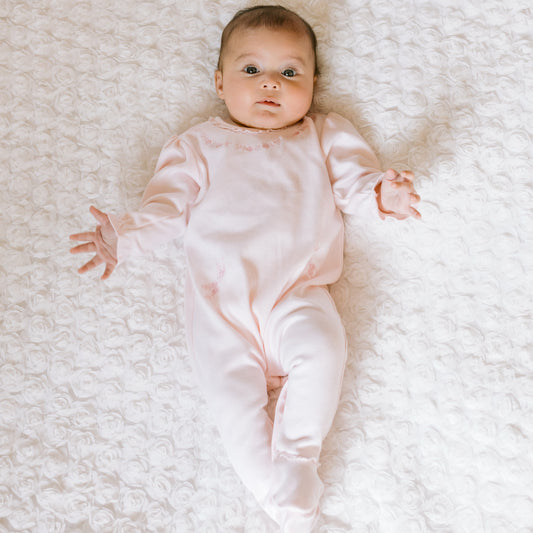 Emile et Rose - Jayne Baby Girls Pink Babygrow with matching Hat