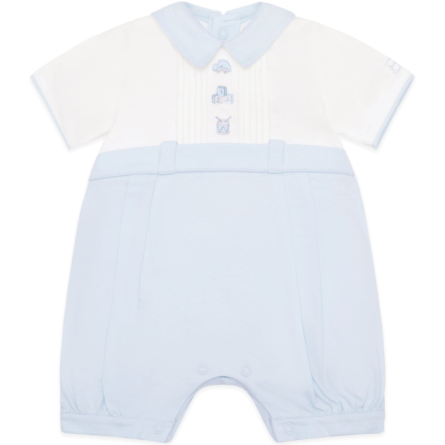 Emile et Rose - Jarvis Blue Baby Boys Toy Embroidery Summer Romper