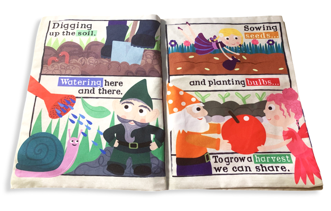 Crinkly Cloth - Gnomes & Fairies Magical Garden Rhymes Crinkly Newspaper Book