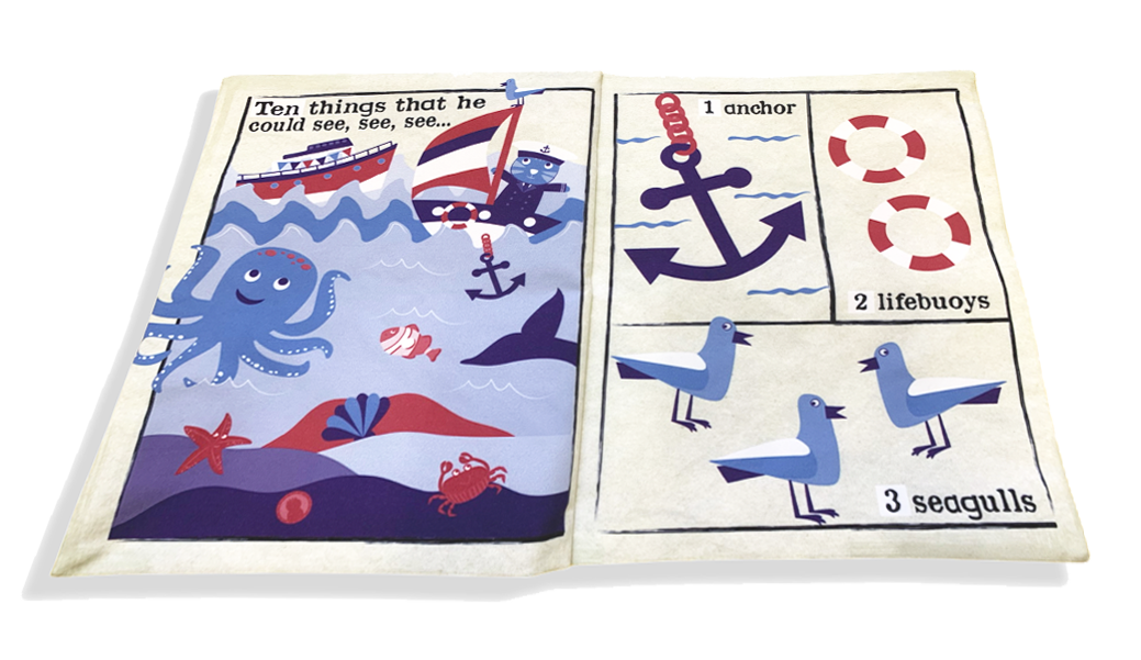 Crinkly Cloth - Sailor Went to Sea Counting Rhyme Crinkly Newspaper Book
