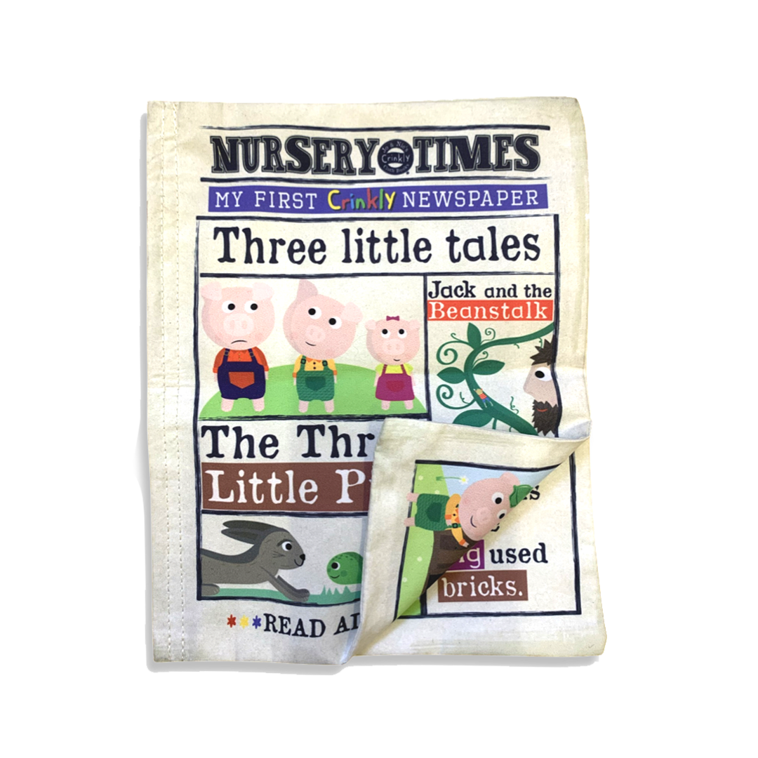 Crinkly Cloth - Nursery Times Three Little Tales Crinkly Newspaper Book