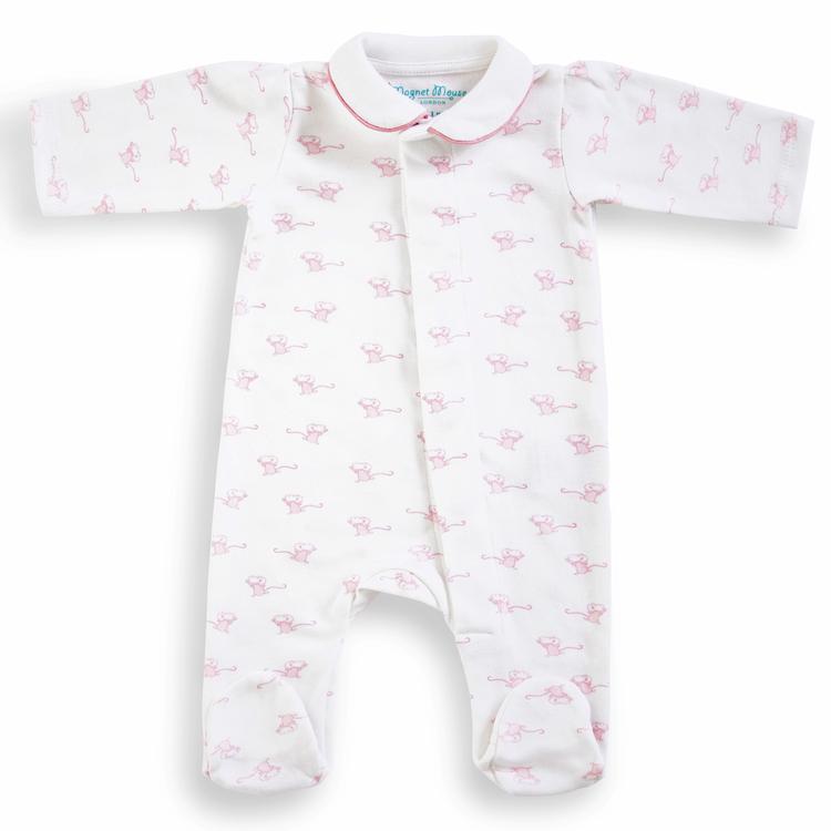 Magnet Mouse - Pink Mouse Magnet Fastening Babygrow