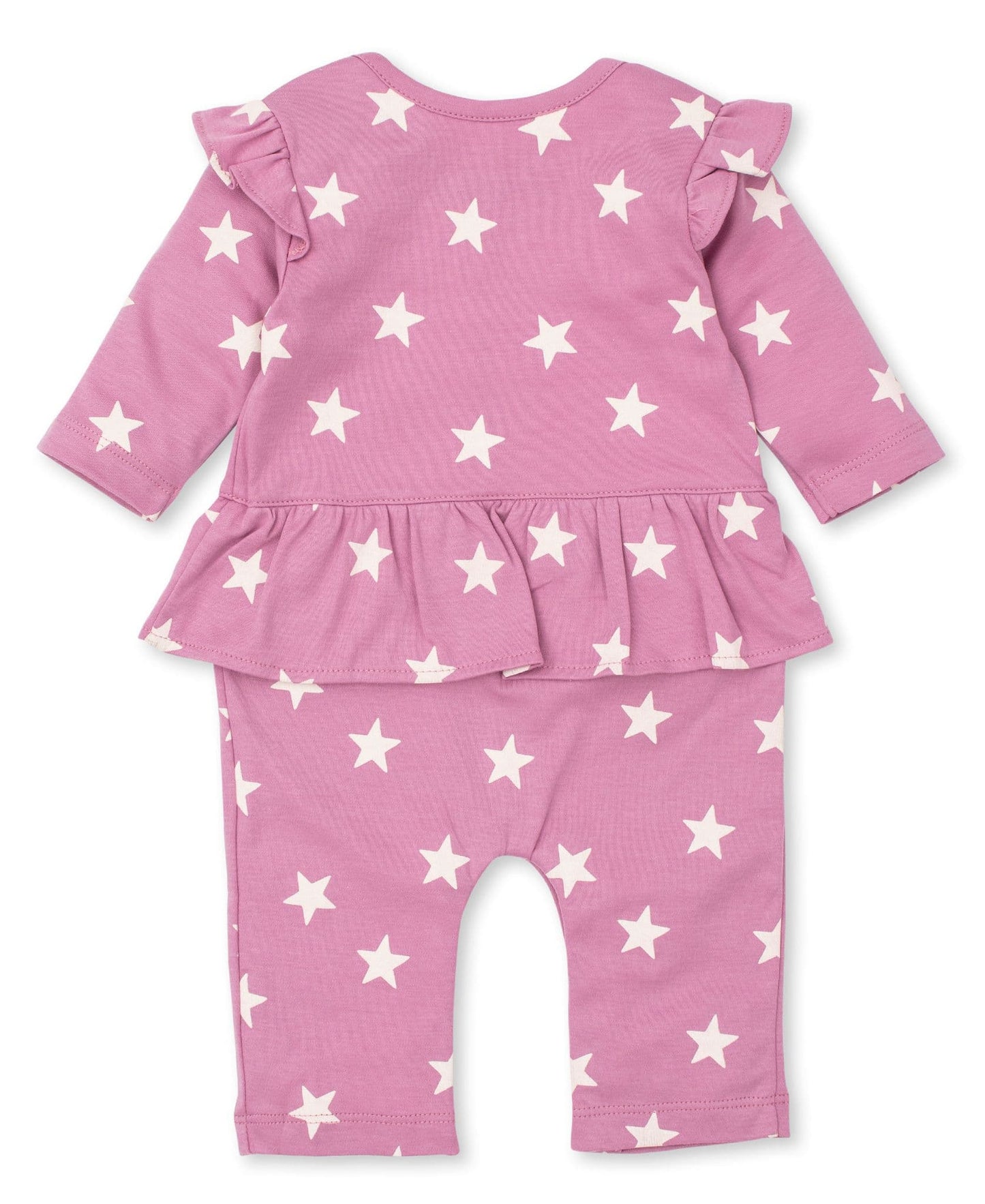 Kissy Kissy Love - Star Crossed Mauve 100% Pima Cotton Baby Girl Playsuit